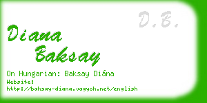 diana baksay business card