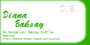 diana baksay business card